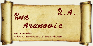 Una Arunović vizit kartica